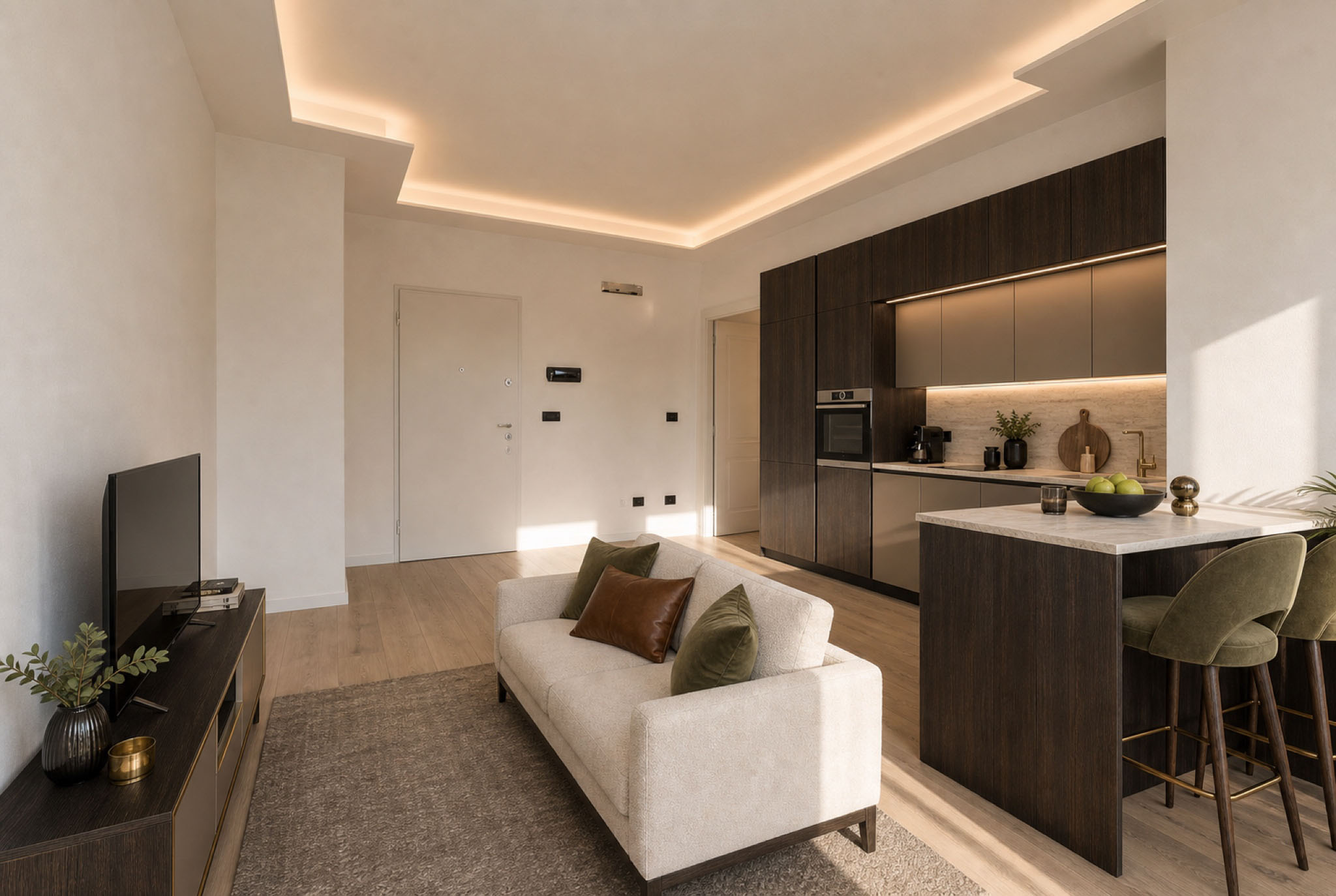 Stanza arredata con virtual staging
