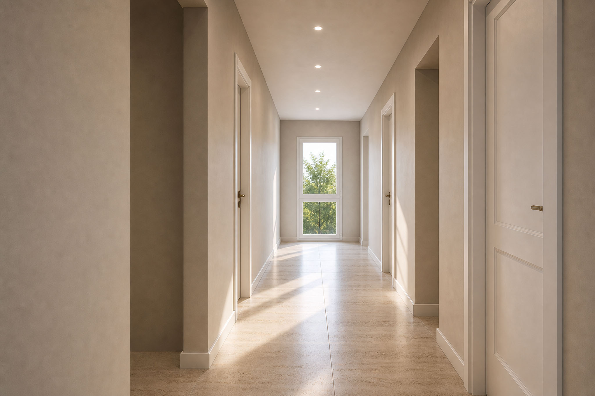 Render fotorealistico di interni generato dalla planimetria